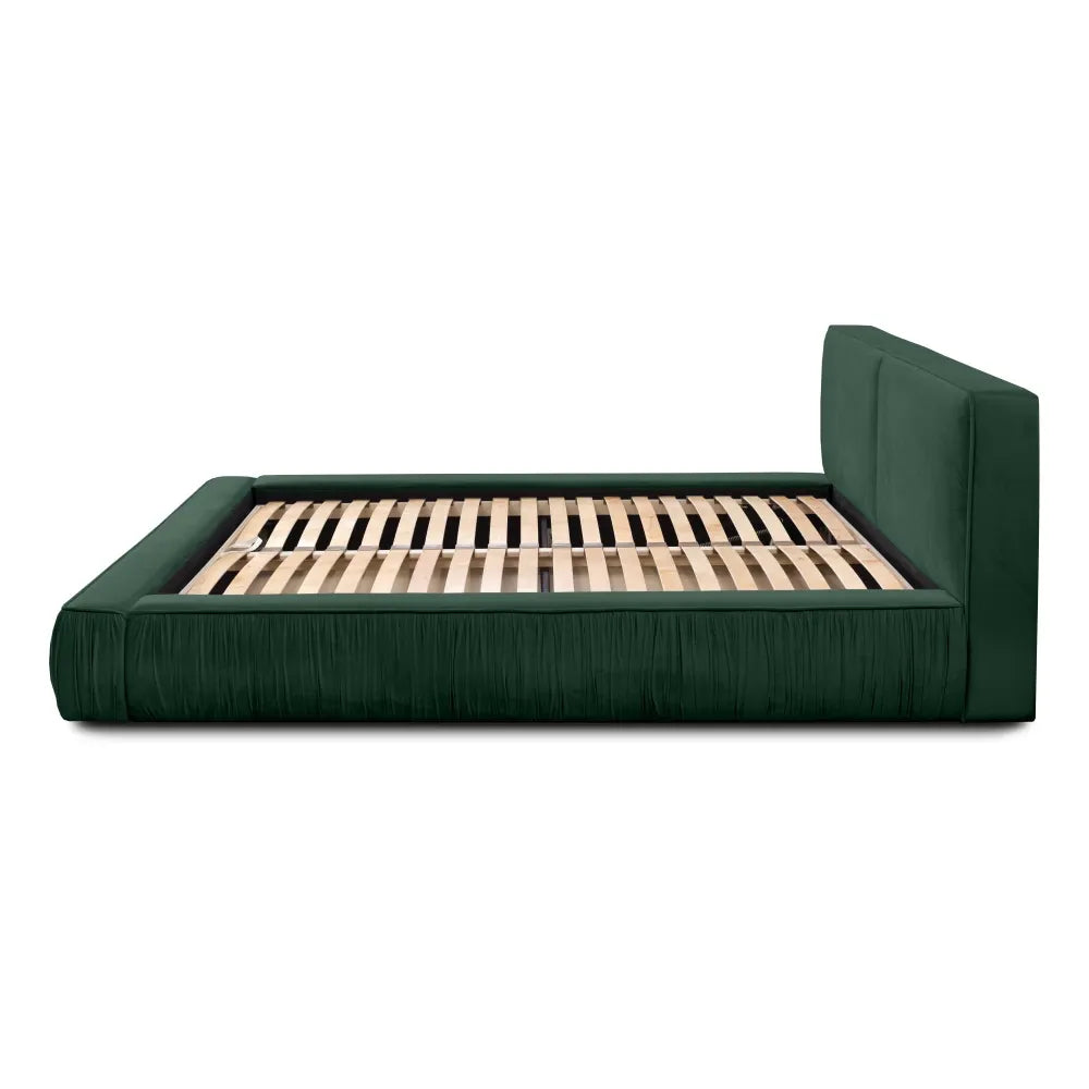 Pat 160x200cm tapitat cu Catifea Verde Naomi