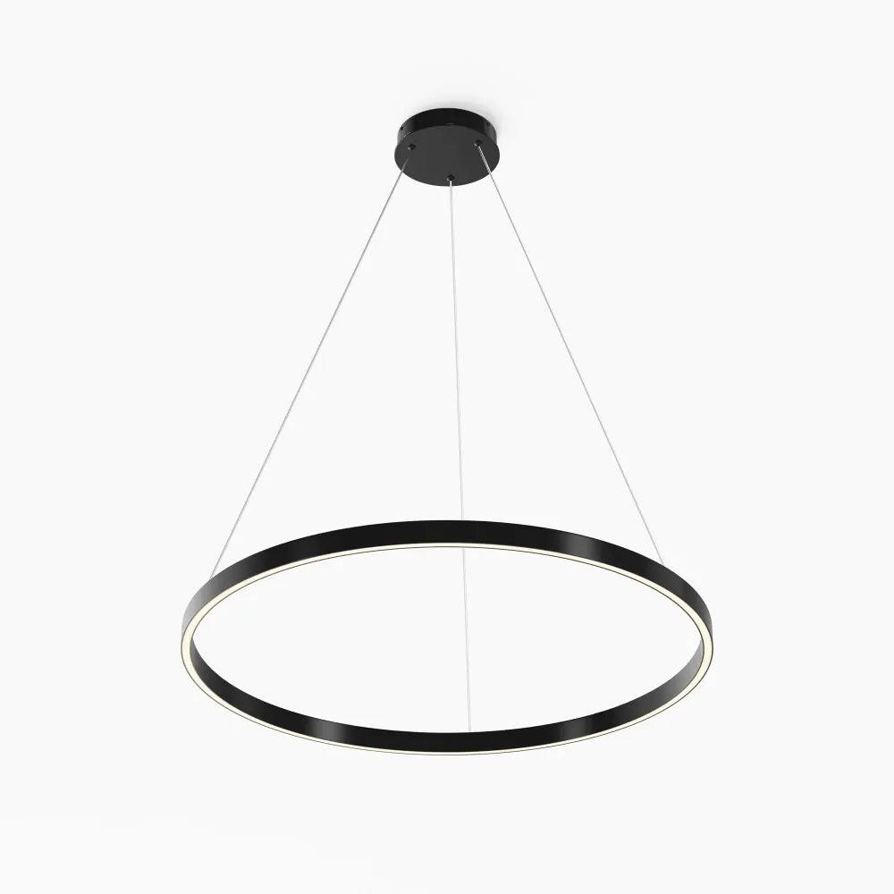 Lustra din Aluminiu Negru si Silicon Alb H120xD80cm Rim