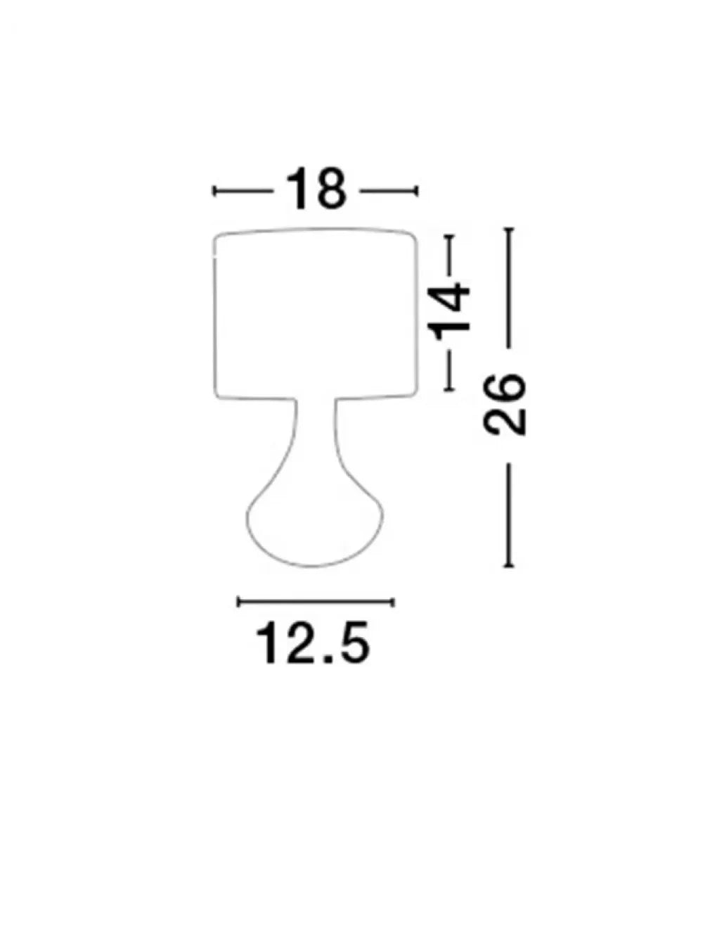 Veioza structura din Metal Alb si abajur din Textil Alb H26xL18cm IP20 ROSIA