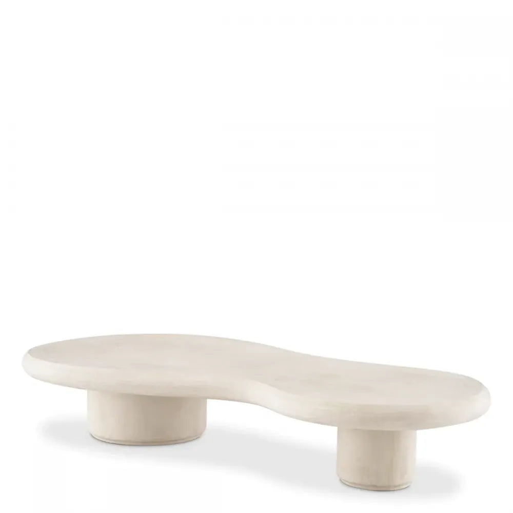 Masuta de cafea pentru exterior din Beton armat cu fibra de sticla Crem H31xL181cm Erato Eichholtz