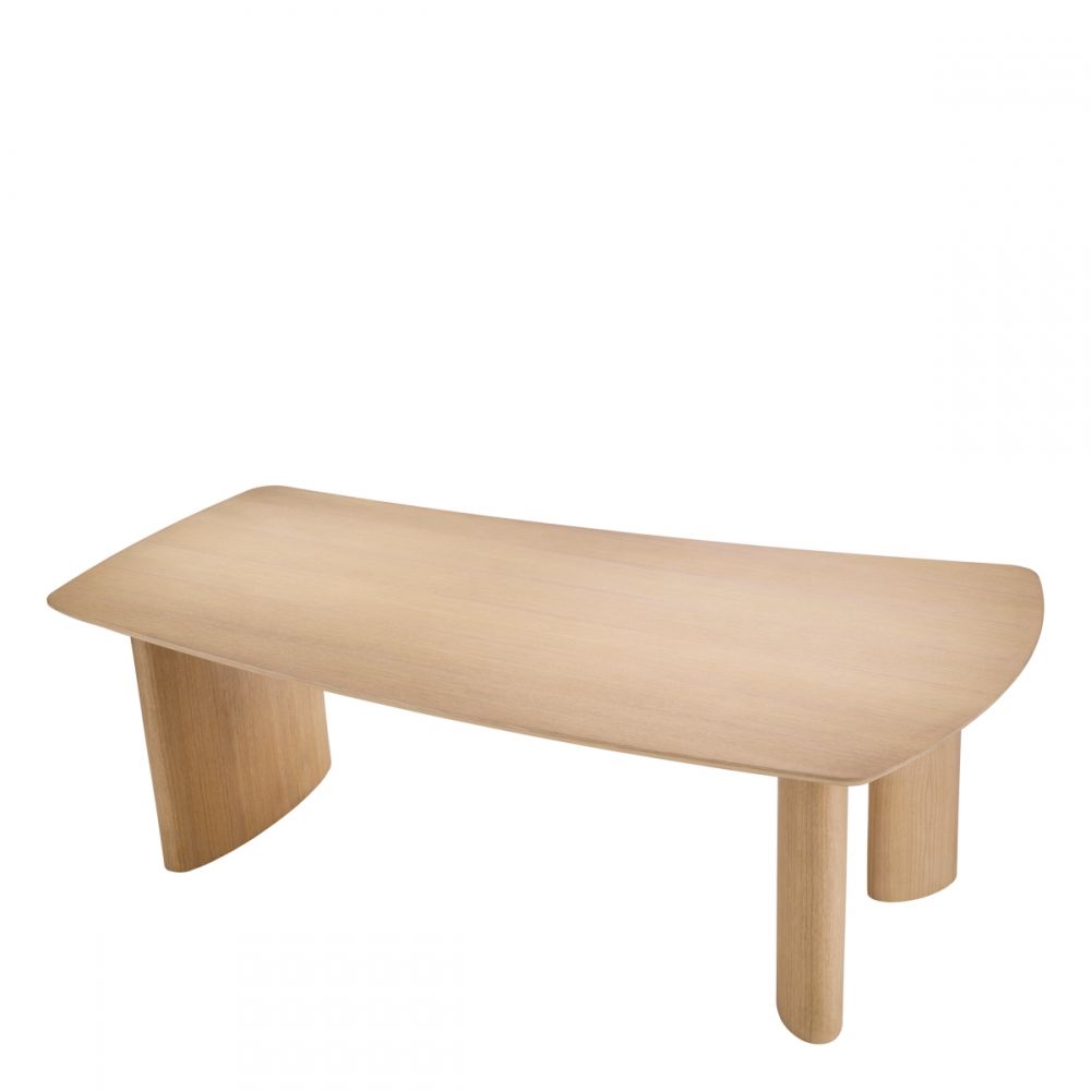 Masa Dreptunghiulara Bergman S Eichholtz din Furnir de stejar Bej de 6-8 persoane L230xH76.5cm