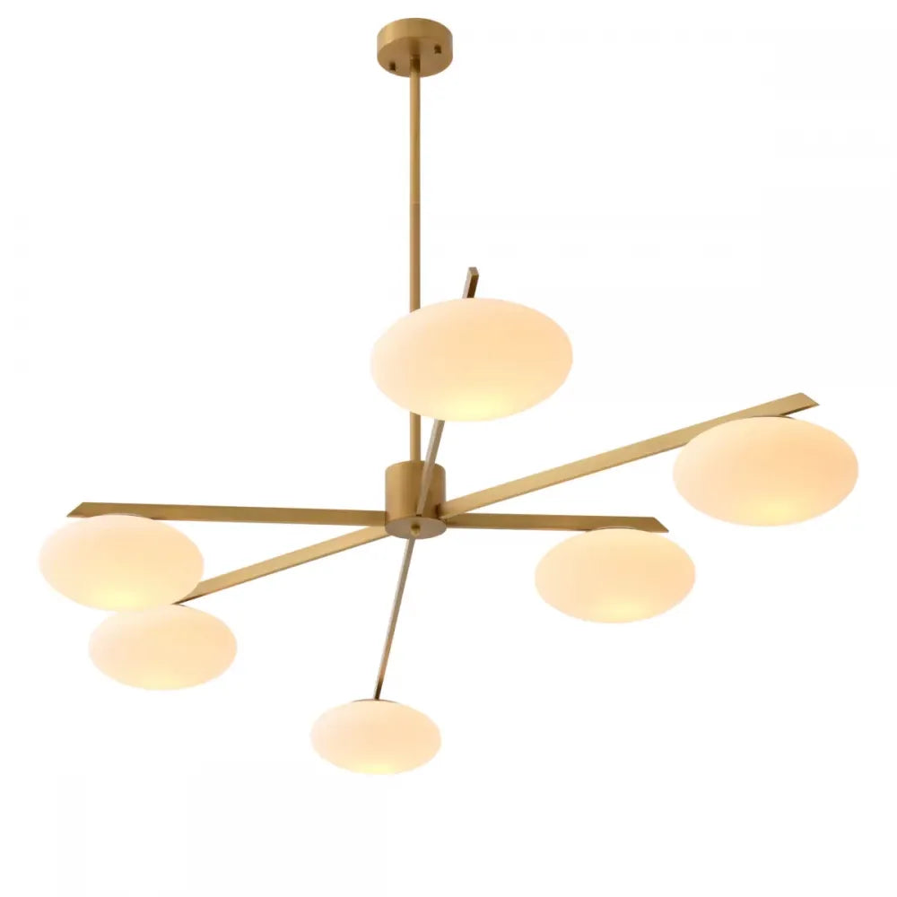 Candelabru din Otel inoxdabil Alama atichizata si Sticla Alb H38xL210cm Evergreen L Eichholtz
