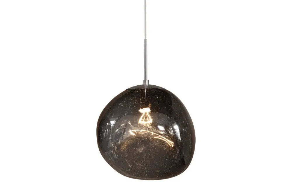 Pendul din Metal Negru si Sticla Fumuriu D35xH170cm LIQUID DIAMOND