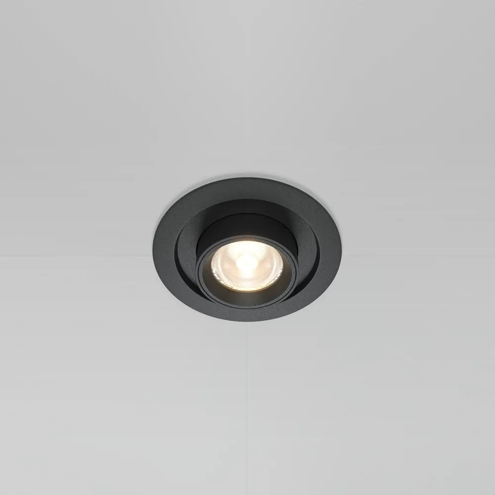Spot incastrat ascuns din Aluminiu Negru H10xD9cm IP20 10W 760lm 3000k Downlight