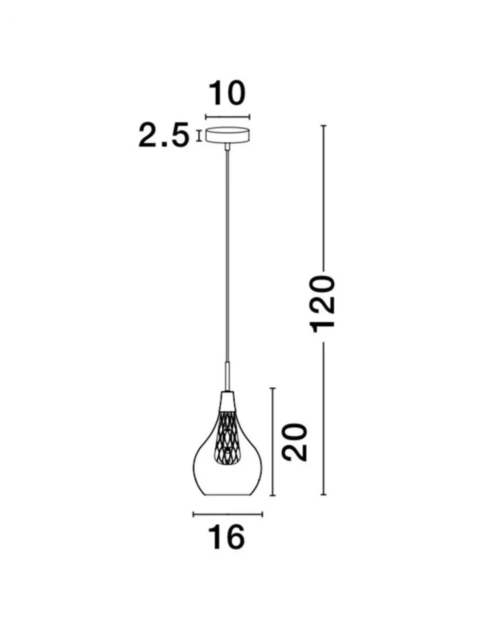 Pendul structura din Aluminiu Argintiu si abajur din Sticla Transparent H120xL16cm IP20 FILO