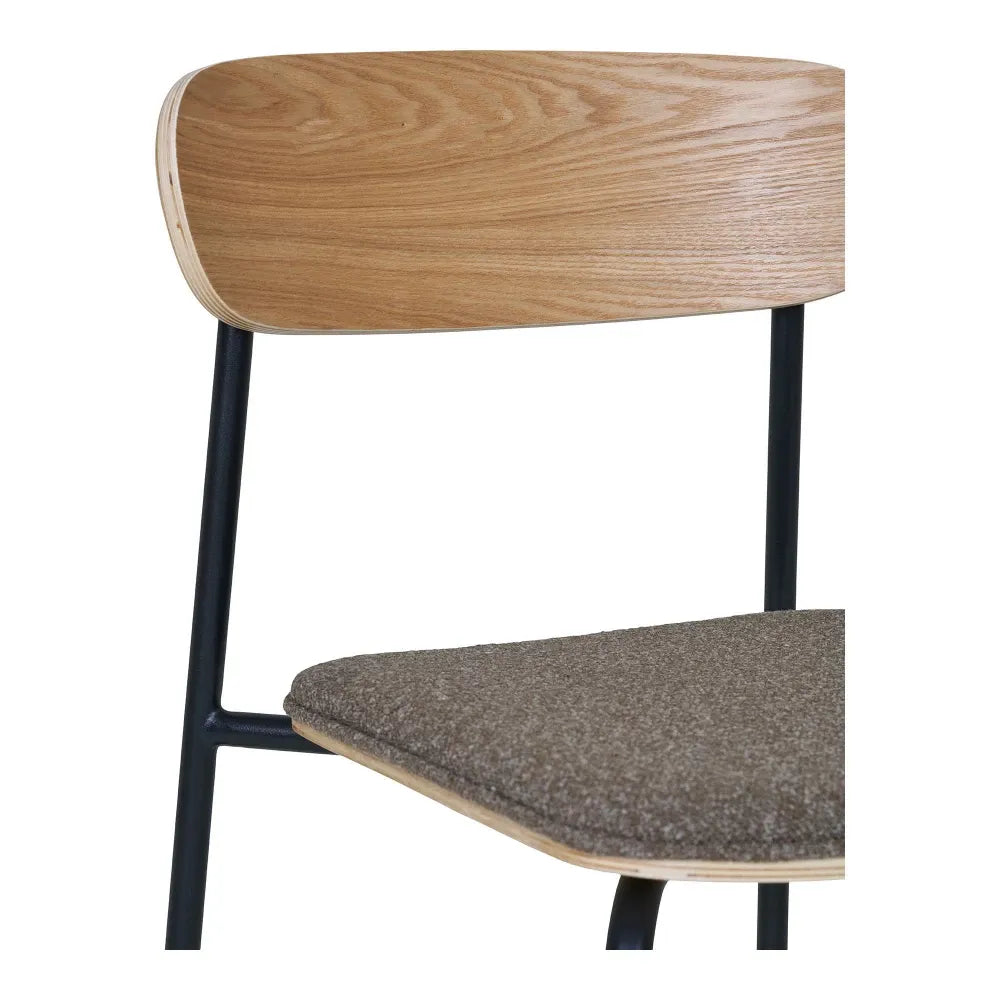 Set 2 scaune din Metal Negru si Lemn de frasin Maro H77xL51xA47cm Estepona