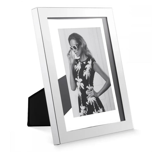 Rama foto din Metal/Sticla Argintiu/Transparent L18xH23cm Brentwood S Eichholtz