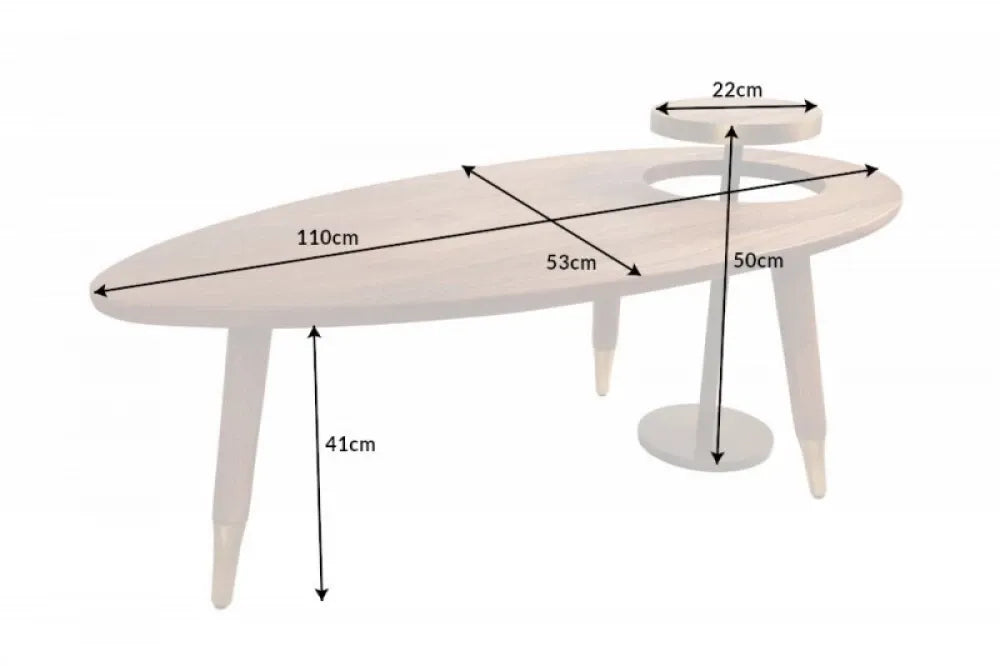 Masuta de cafea Ovala din Lemn de mango Maro L110xH50cm Gastsby