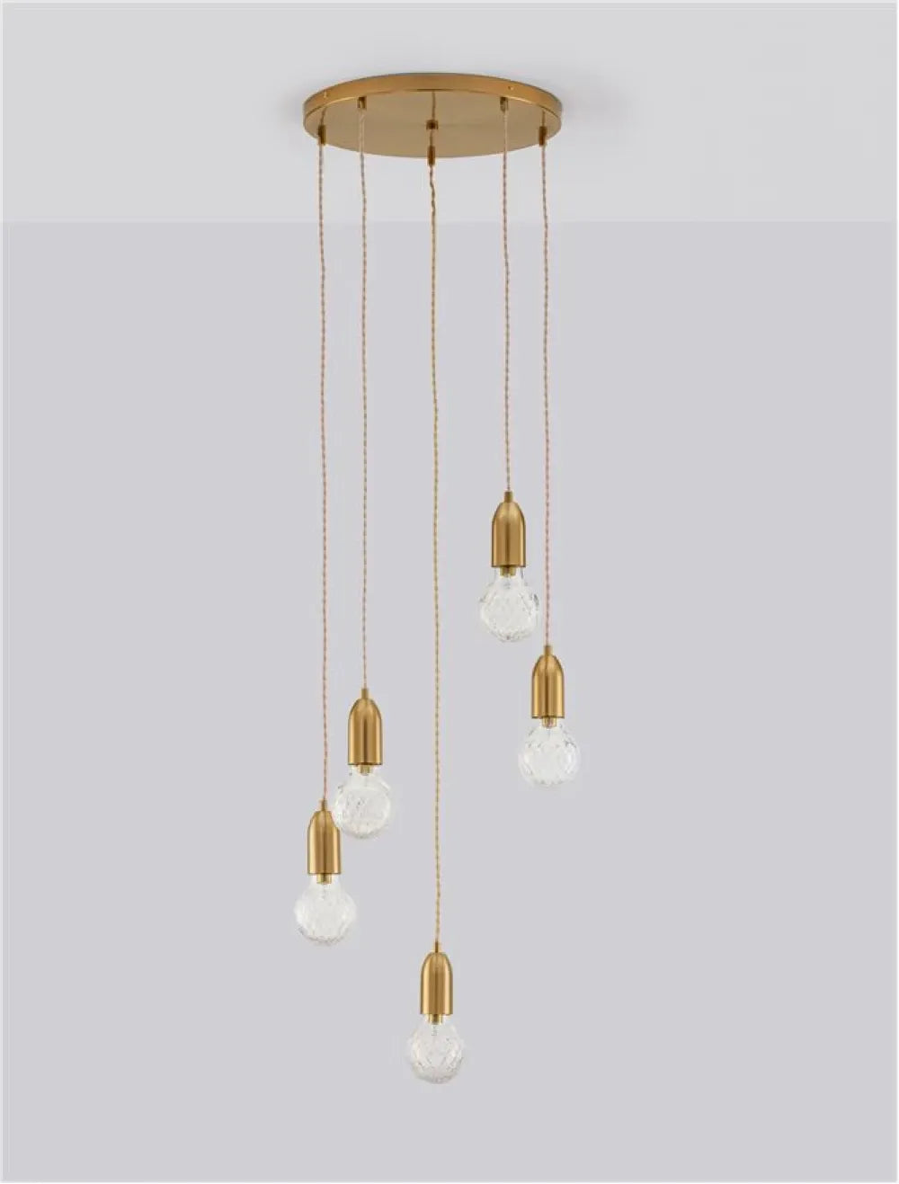 Lustra structura din Metal Alama si abajur din Sticla Transparent H150xL40cm IP20 VEDA