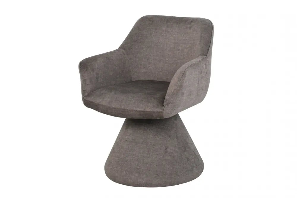 Scaun pivotant din Catifea Gri Stone si Metal/Lemn Hx79Lx61xA62cm Ambiento