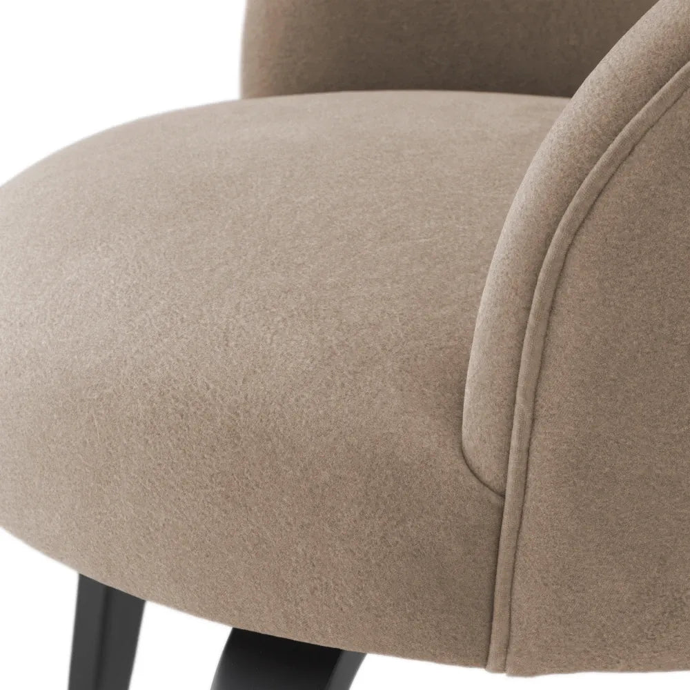 Scaun tapitat cu Stofa Bej L63xA63xH75cm Vichy Eichholtz