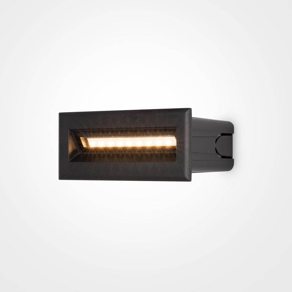 Spot incastrat pentru iluminat scari din Metal Negru 5W 400lm 3000k L14xH5cm Bosca