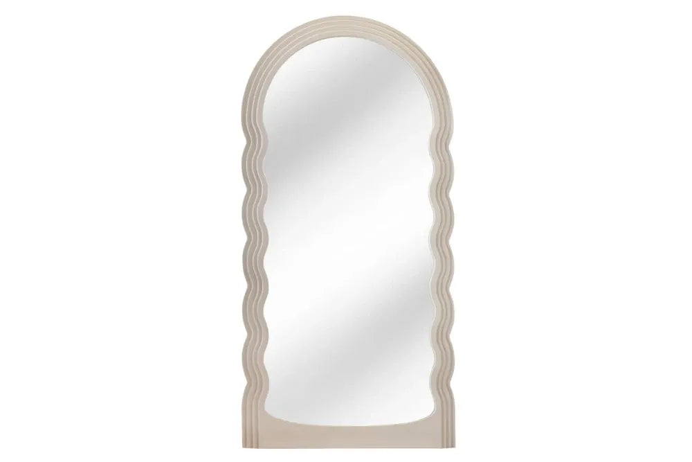 Oglinda cu rama din Poliuretan/MDF Bej H160xL80cm Wave