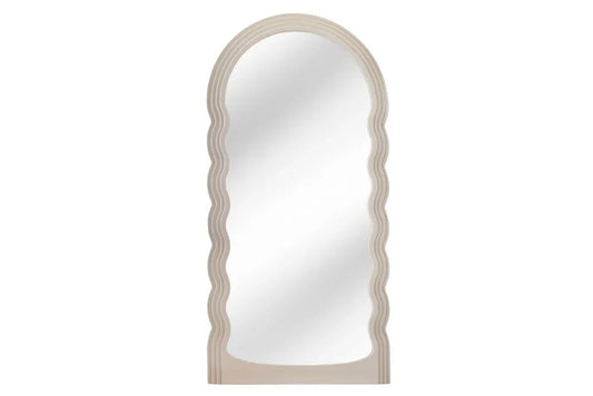 Oglinda cu rama din Poliuretan/MDF Bej H160xL80cm Wave