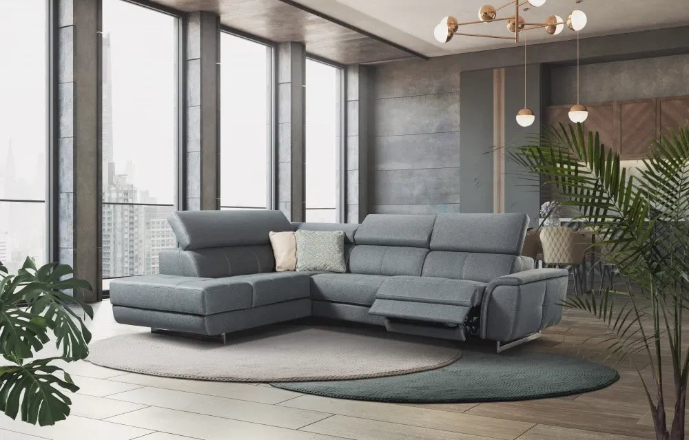 Coltar personalizabil cu recliner in forma de L 297cm Leno