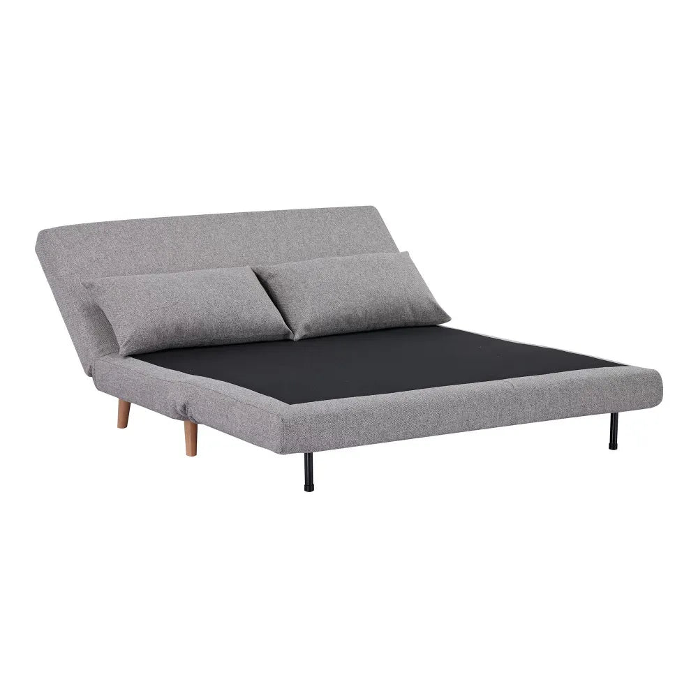 Canapea cu functie de extindere tapitata cu Stofa Gri/Negru L140xH26/82cm Marlow