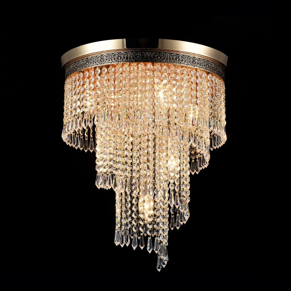 Lustra rotunda din Cristal Transparent cu 7 becuri D42xH50cm Cascade