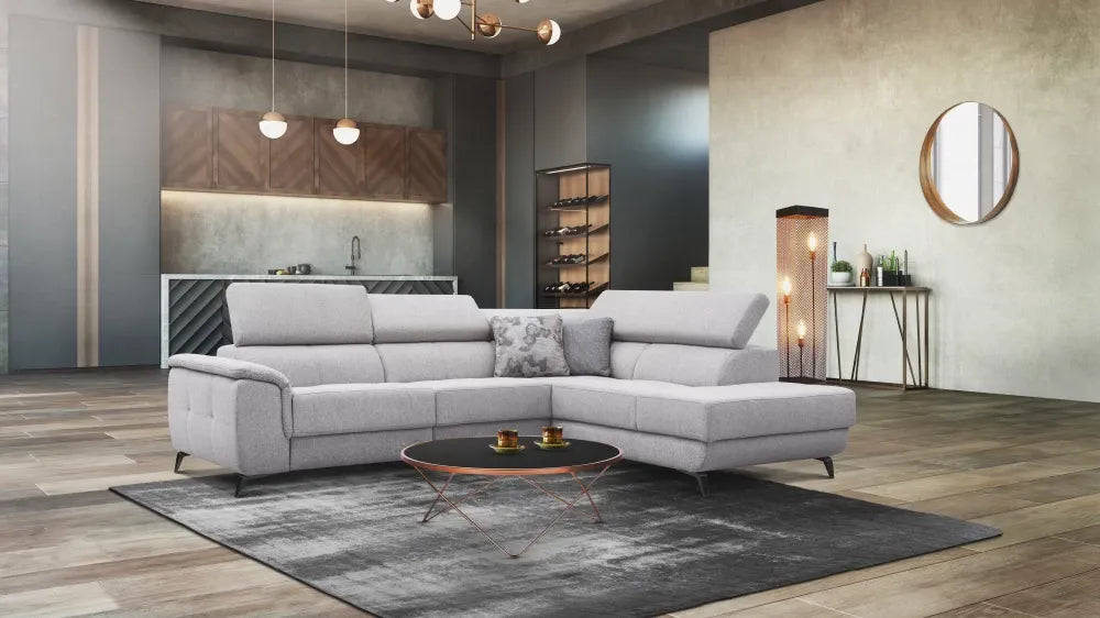 Coltar personalizabil cu recliner in forma de L 297cm Fabien