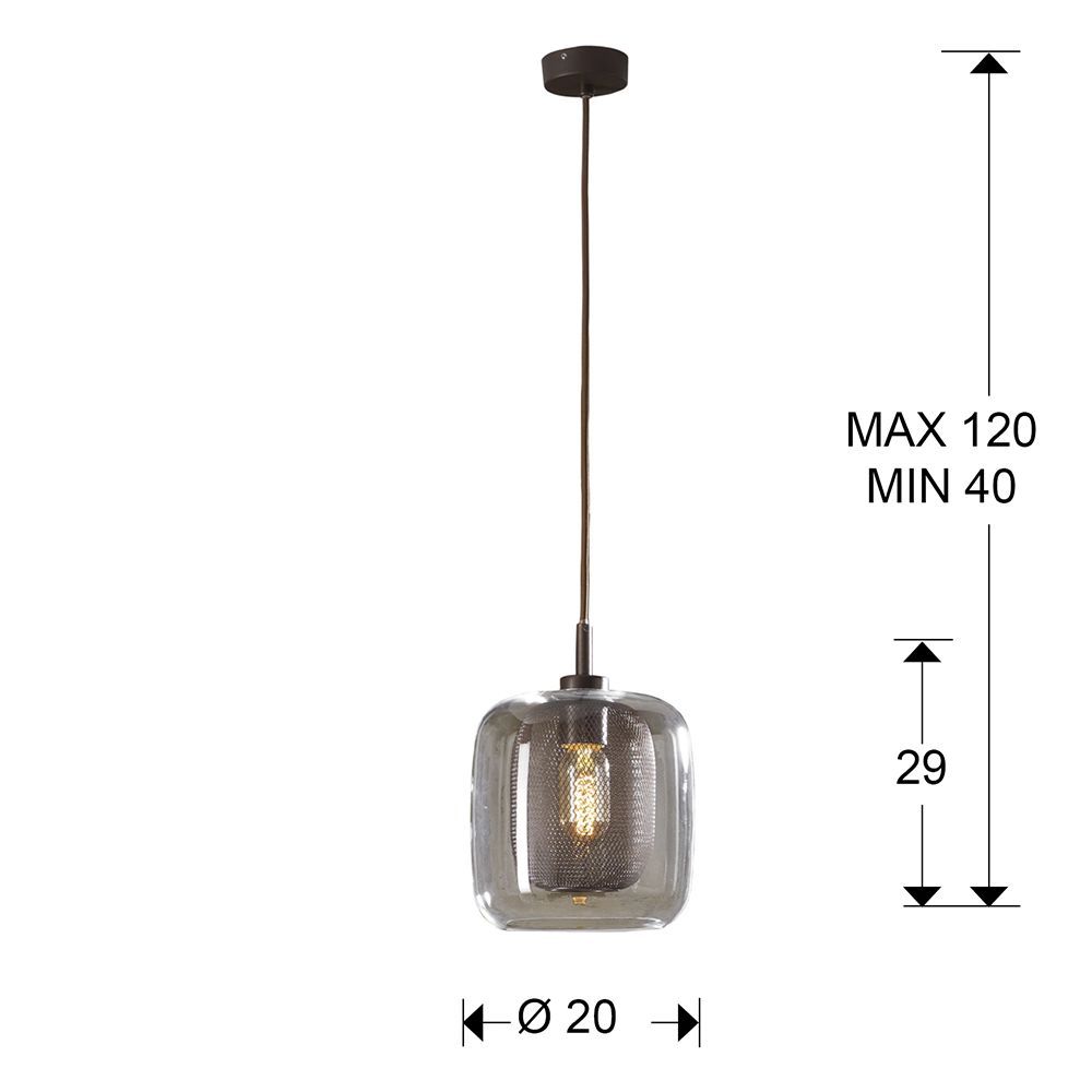 Pendul cu inaltime reglabila din Sticla Negru D20xH120cm Fox