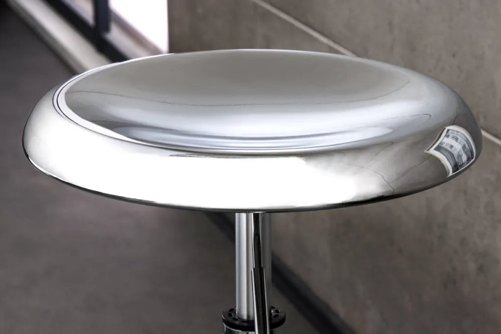 Scaun de bar din Metal Argintiu cromat H81xL39cm Industrial