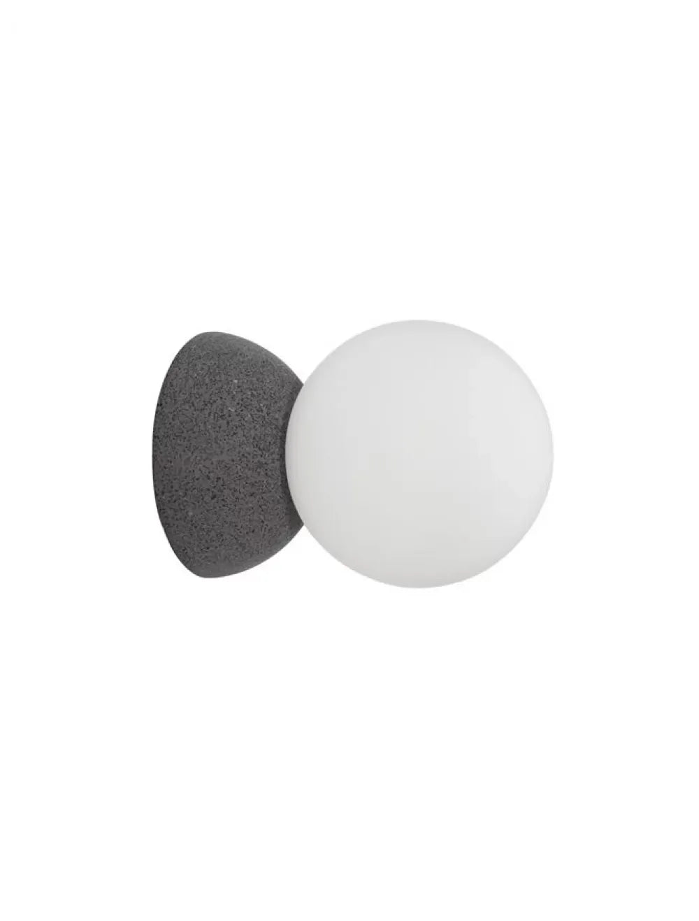 Aplica de perete structura din Beton Gri si abajur din Sticla Alb H10xL10cm IP20 ZERO