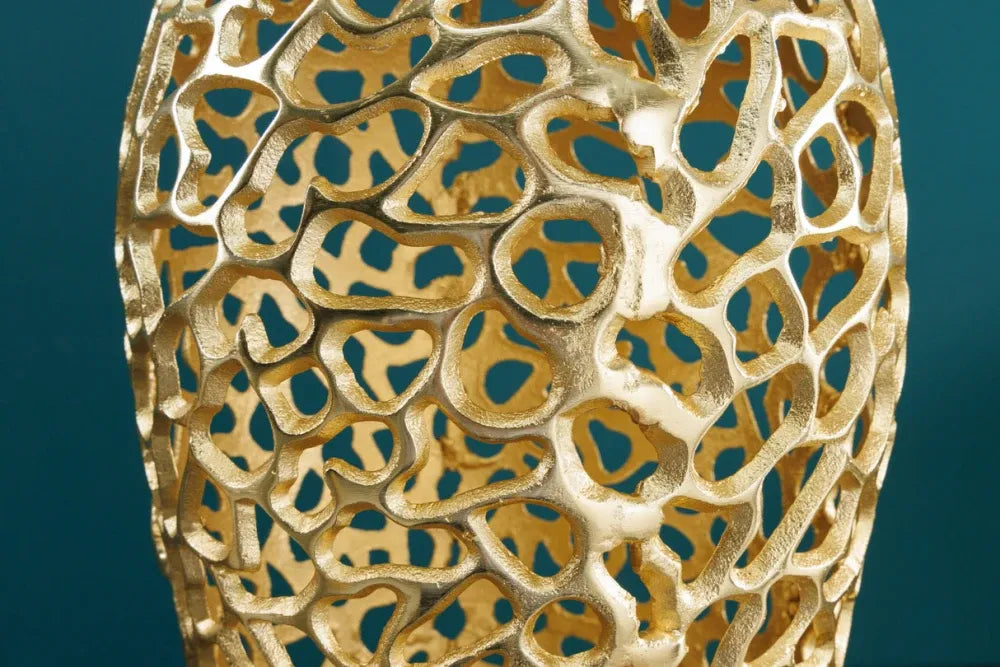 Vaza decorativa din Metal Auriu H64xL26cm Abstract Leaf