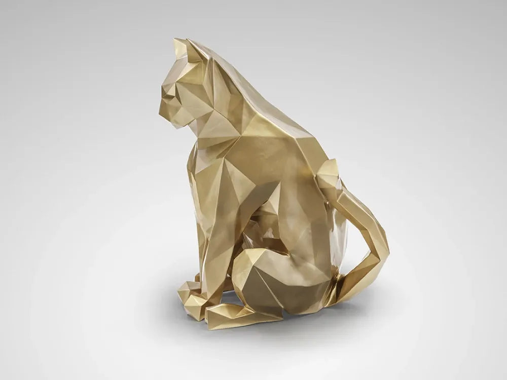 Figurina decorativa din Fibra de sticla/Poliester Auriu L55xH98cm Future Cat