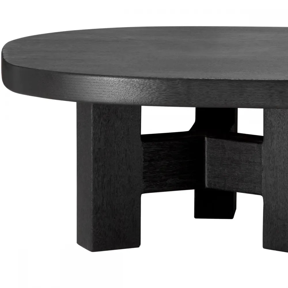 Masuta de cafea Asimetrica din Lemn de meranti Negru L146.5xl99cm Libertine Eichholtz