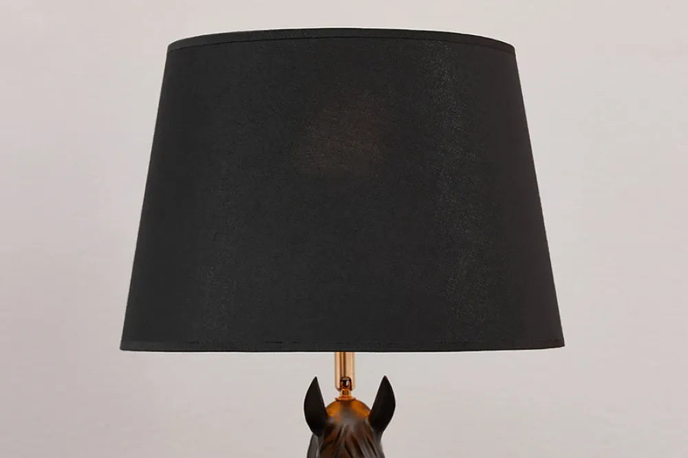 Veioza din Marmura/Polirasina/Textil Negru L32xH75cm BLACK BEAUTY