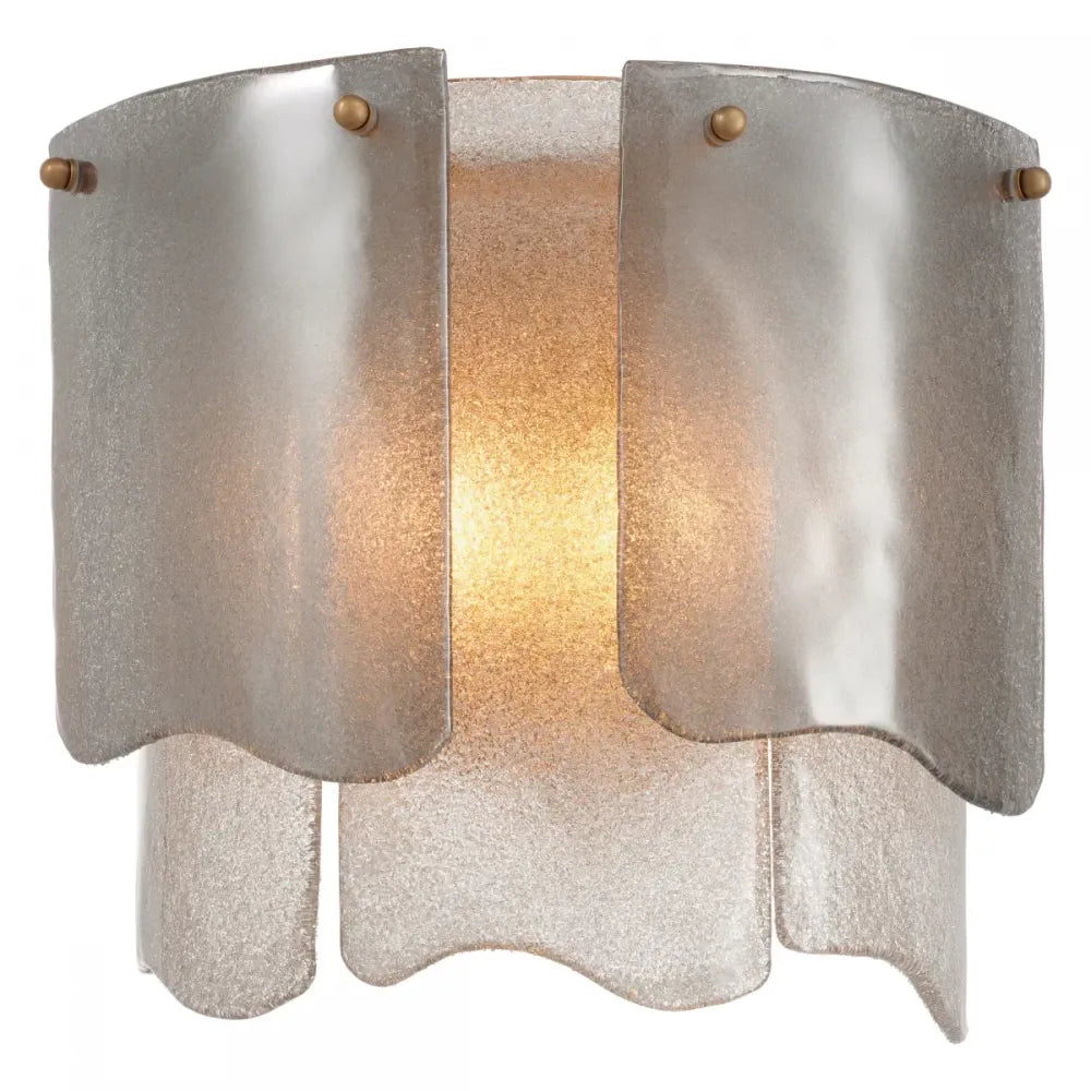 Aplica de perete din Metal Alama atichizata si Sticla Fumuriu H36xL39cm Asinara Eichholtz