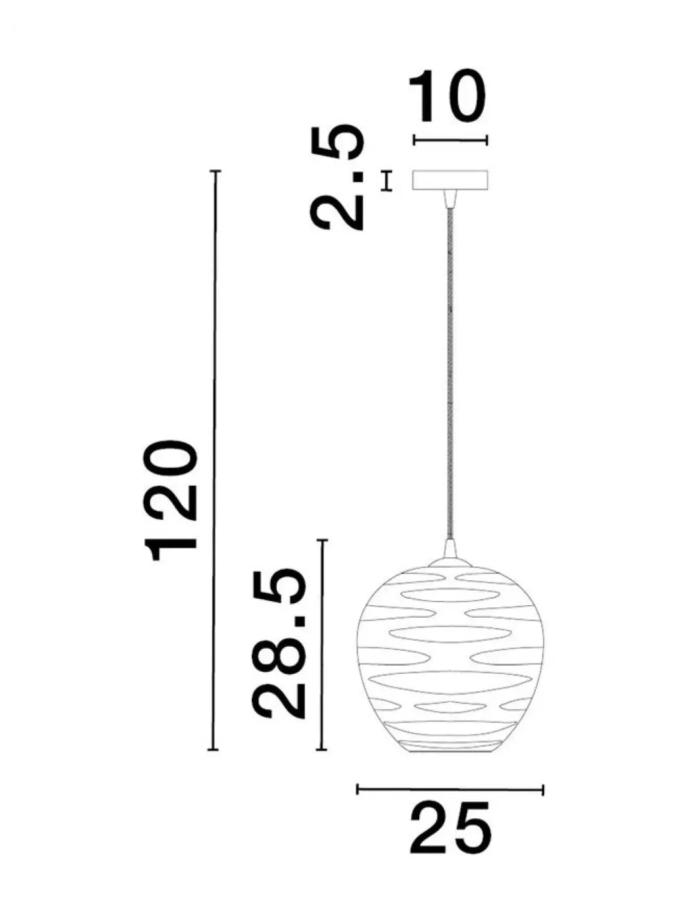 Pendul structura din Metal Negru si abajur din Sticla Gri deschis H120xL25cm IP20 EVLEEN