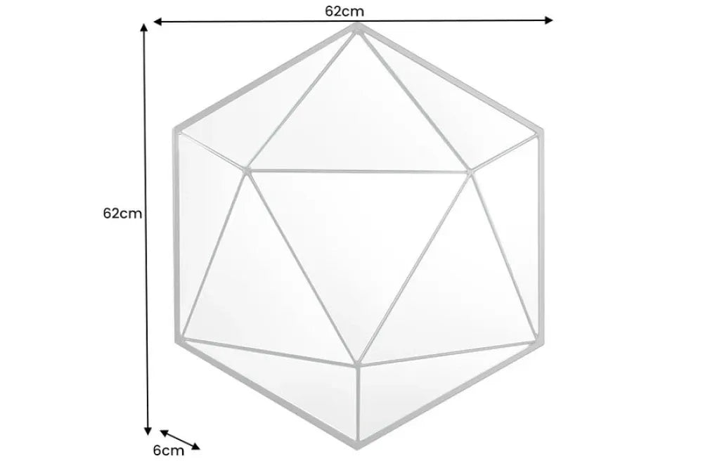 Oglinda cu rama din Metal Negru H62xL62cm Diamond