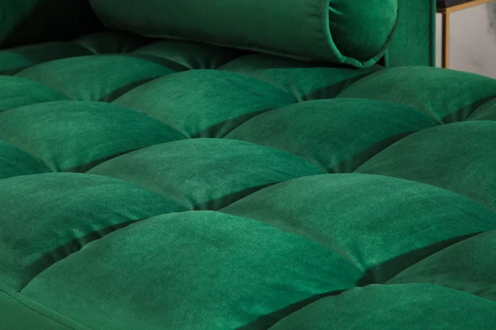 Coltar cu orientare reversibila tapitat cu Catifea Verde L260cm Cozy