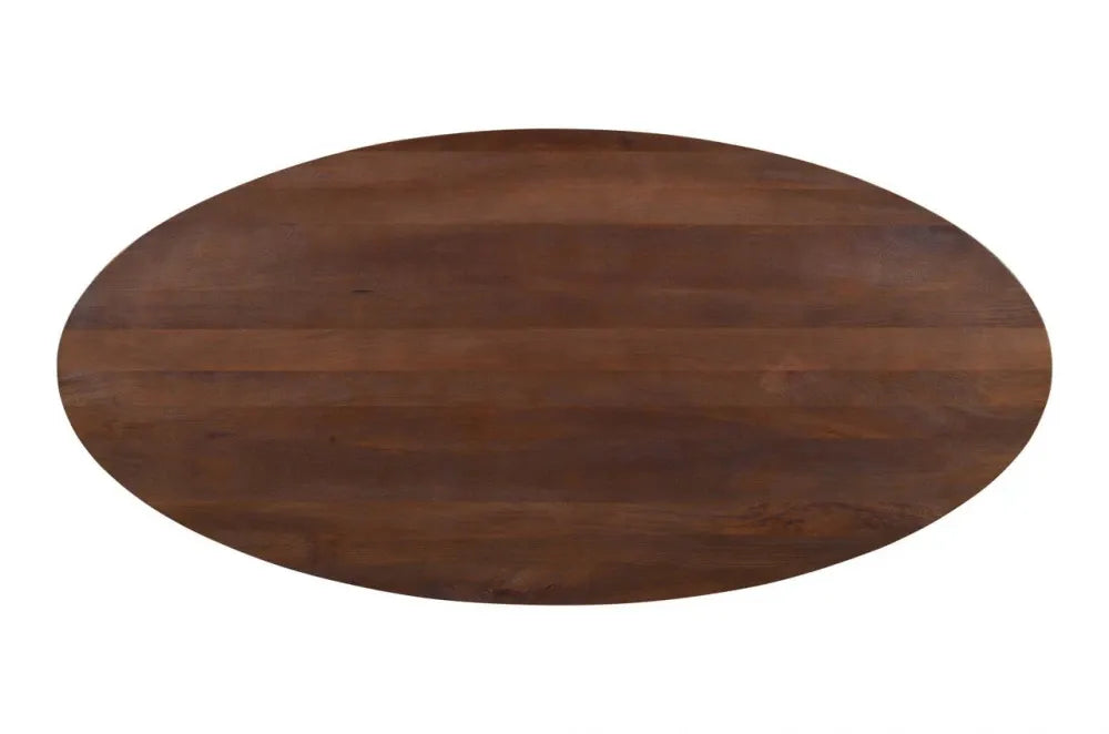Masa ovala din Metal Negru si Lemn de mango Maro L230xH76cm Stafford Richmond interiors