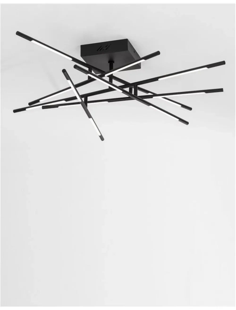 Plafoniera structura din Metal Negru si abajur din Acrilic Alb H21xL94.5cm IP20 59W 4195lm 3000k RACCIO