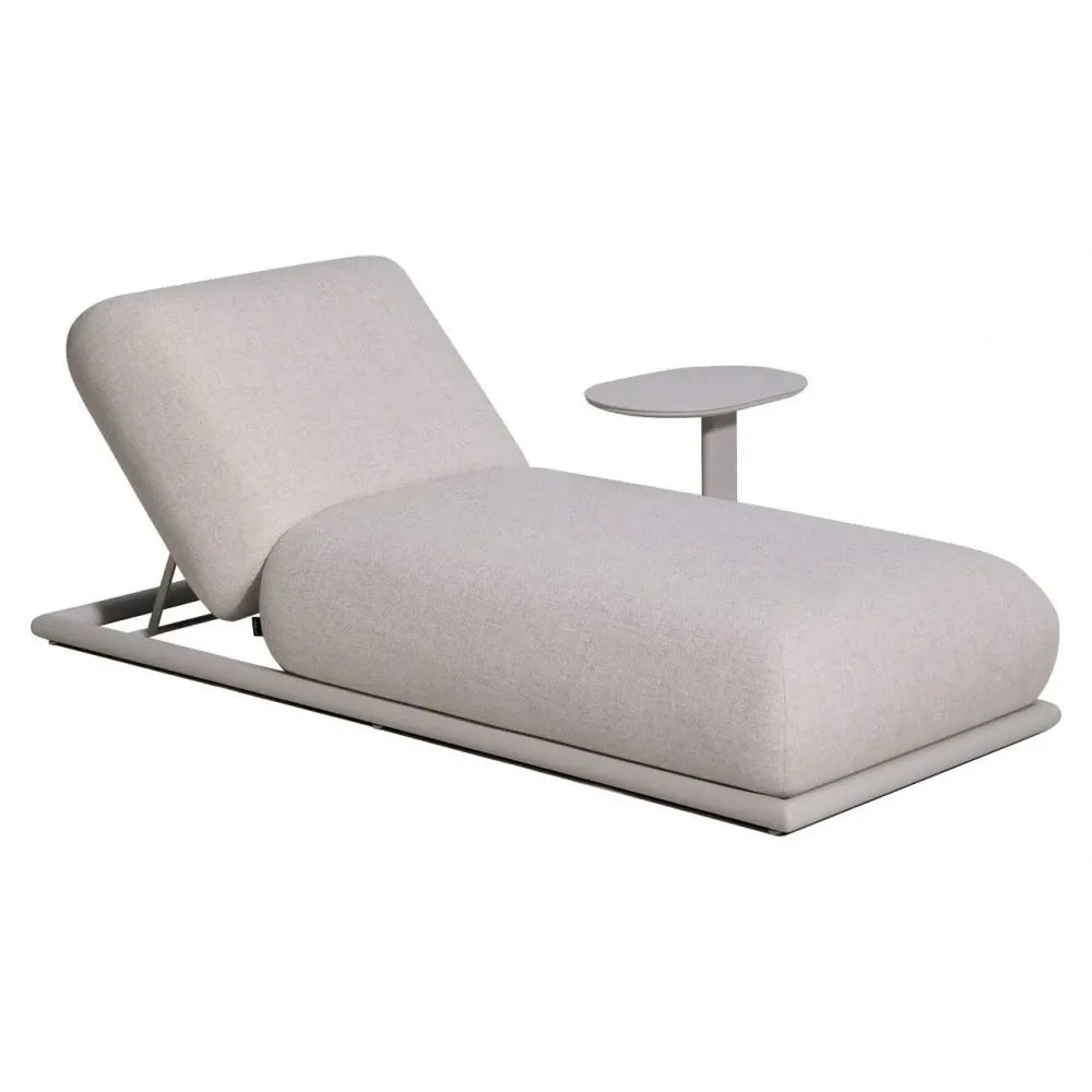 Sezlong de exterior din Stofa Bej si Metal Alb L196xH36cm Sullivan Richmond interiors