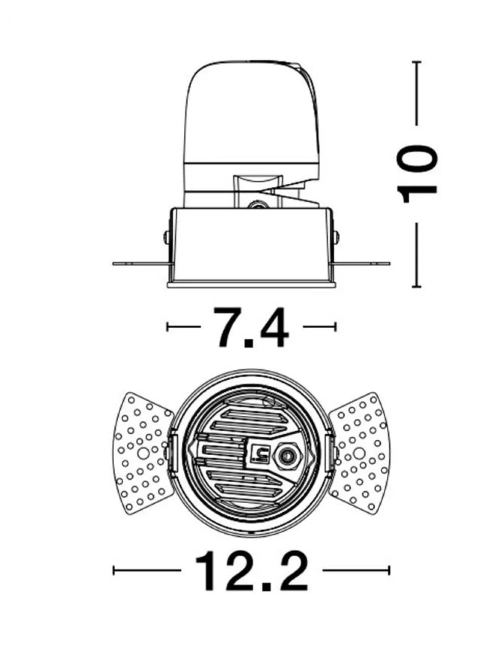 Spot incastrat din Aluminiu Negru H10xL7.4cm IP20 10W 640lm 3000k HOMER