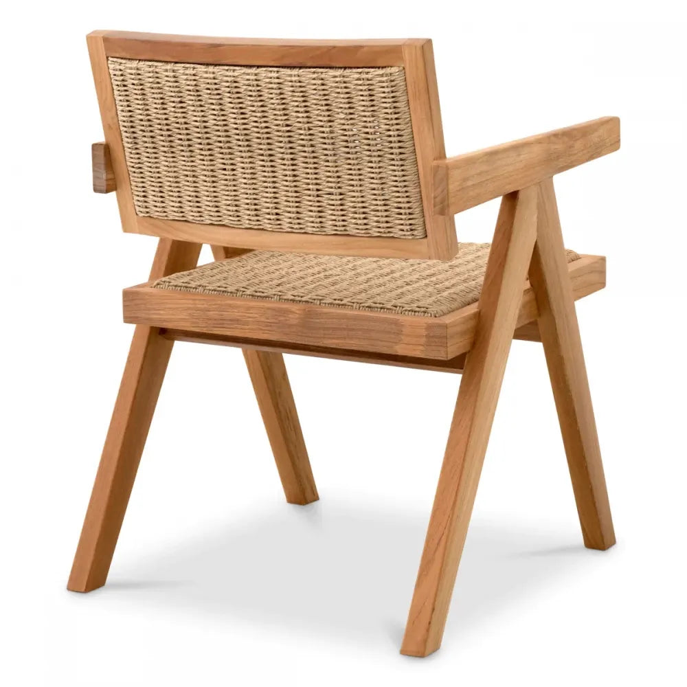 Scaun de exterior din Lemn de tec Maro si Polietilena Maro H78xL56xA65.5cm Kristo Eichholtz
