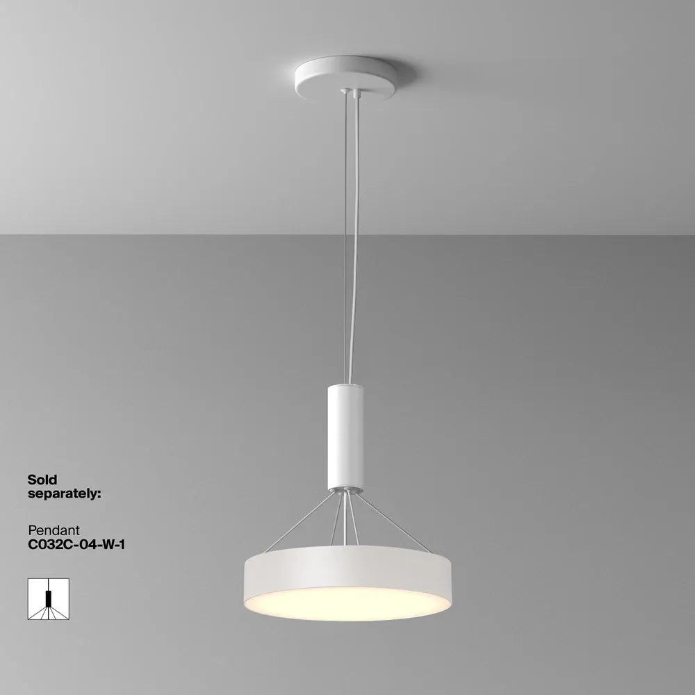 Plafoniera din Aluminiu Alb H6xD30cm Zon
