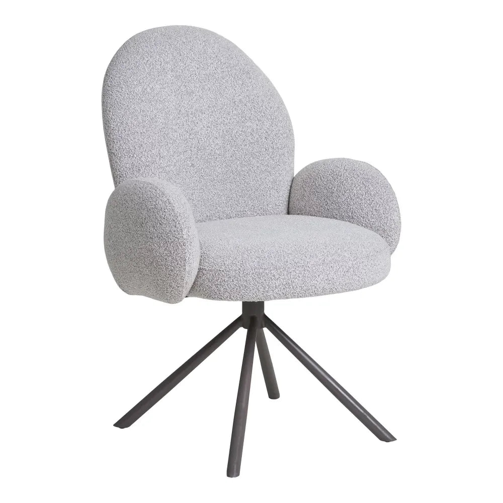 Scaun din Metal Gri si Stofa boucle Gri H91.5xL65xA69cm Lana