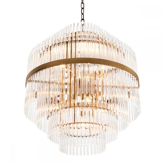 Candelabru din Metal Alama si Sticla Transparent H68xD60cm East Eichholtz