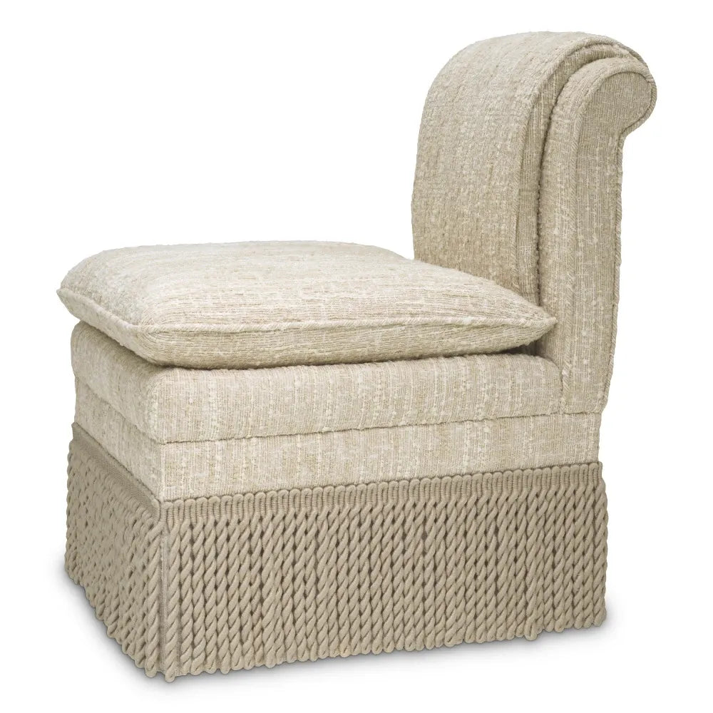 Scaun tapitat cu Stofa boucle Crem L56xA75xH81cm Fairburn Eichholtz