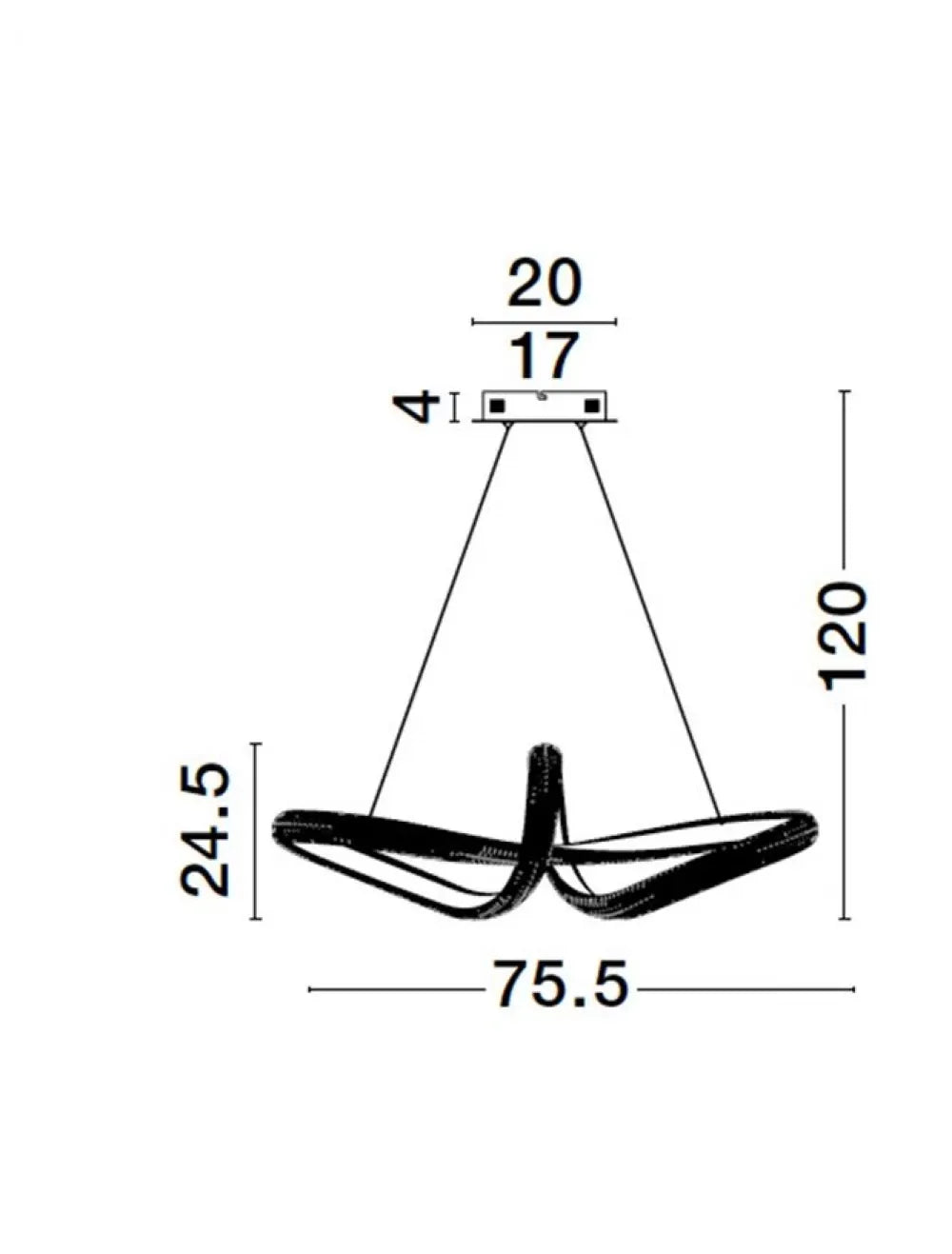 Lustra structura din Aluminiu Auriu si abajur din Acrilic Transparent H120xL75.5cm IP20 42W 3400lm 3000k MEDORA