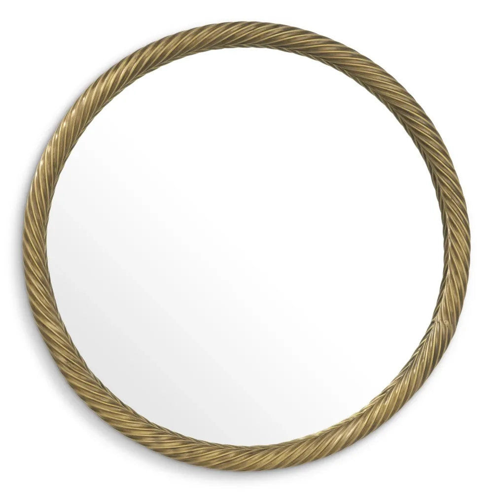 Oglinda cu rama din Lemn/Metal Alama D60cm Salvi Eichholtz