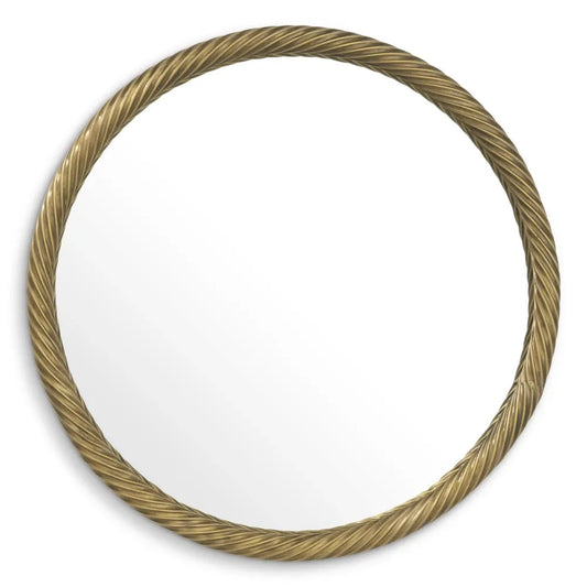 Oglinda cu rama din Lemn/Metal Alama D60cm Salvi Eichholtz