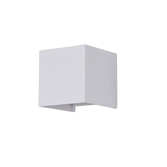 Aplica de perete pentru exterior din Metal Alb cu LED L10x10xH10cm Fulton