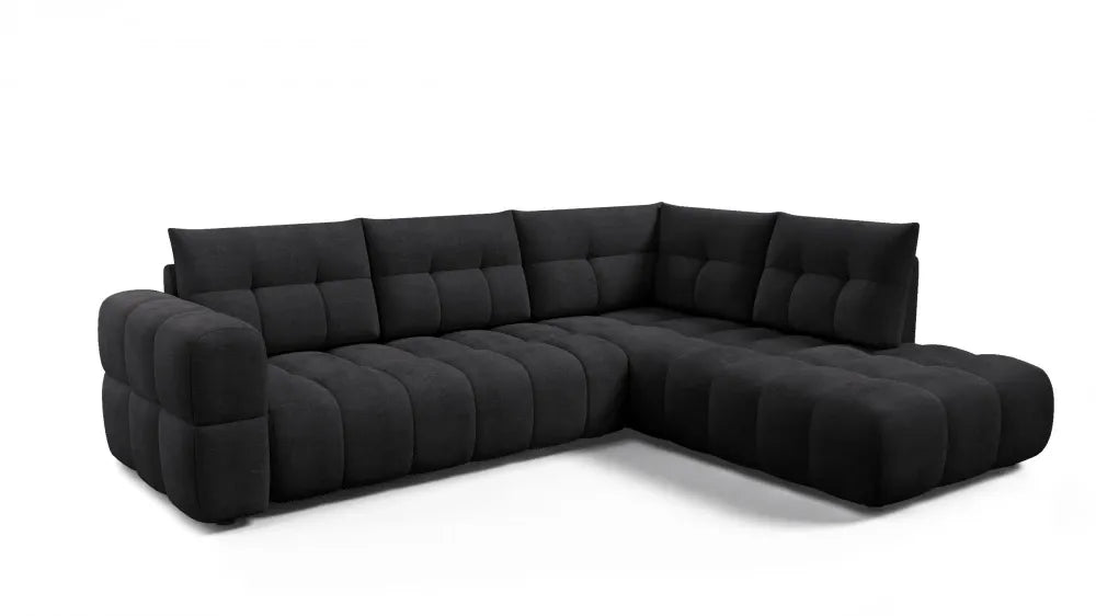 Coltar in forma de L tapitat cu material pet friendly Alias negru L291 x 219cm
