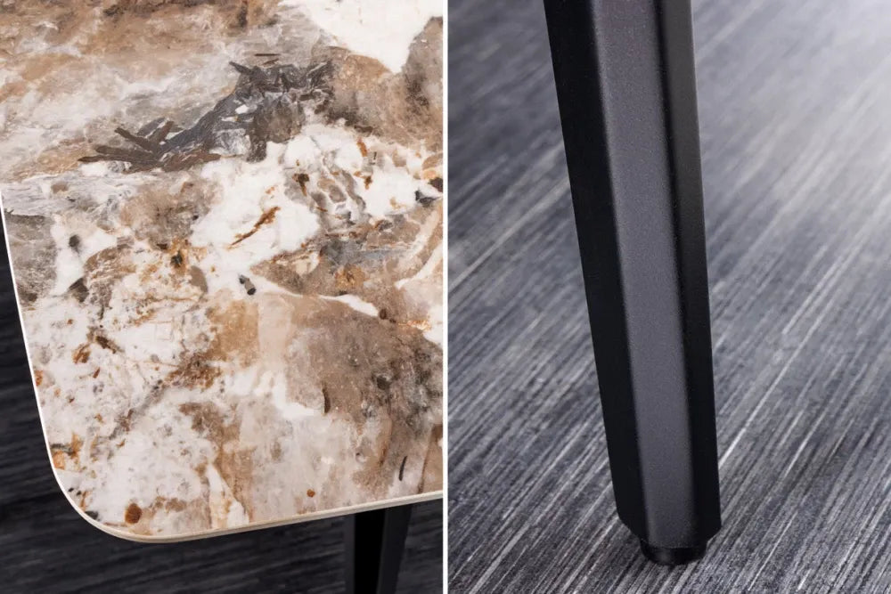 Masa din Ceramica Multicolor si Metal Negru L160xH85cm Milano