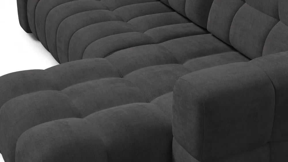 Coltar in forma de L tapitat cu material pet friendly Alias gri L264 x 160cm