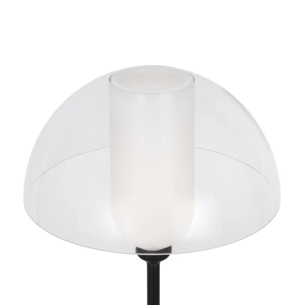 Lampa podea din Metal Negru si Sticla Transparent H139xD30cm Memory